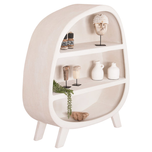 ΡΑΦΙΕΡΑ SANTORINI MDF ΣΕ ΥΠΟΛΕΥΚΟ ΧΡΩΜΑ 120x38x133