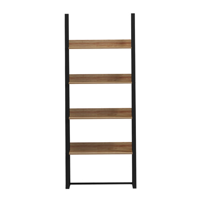 ΡΑΦΙΕΡΑ IZABEL ΜΕΤΑΛΛΟ ΜΕΛΑΜΙΝΗ ΣΕ OAK 75x36x185