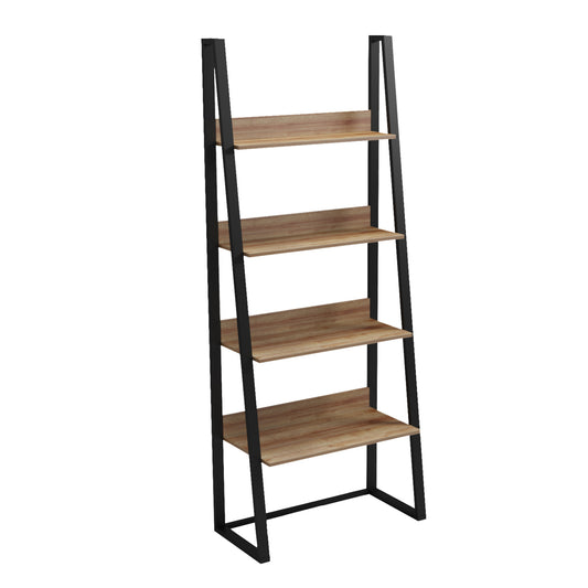 ΡΑΦΙΕΡΑ IZABEL ΜΕΤΑΛΛΟ ΜΕΛΑΜΙΝΗ ΣΕ OAK 75x36x185