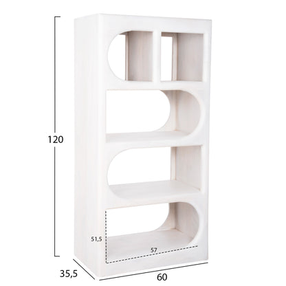 ΡΑΦΙΕΡΑ ΚΟΜΜΟ HANDYR ΜΑΣΙΦ ΞΥΛΟ MANGO ΣΕ ΛΕΥΚΟ ΧΡΩΜΑ 60x35x120