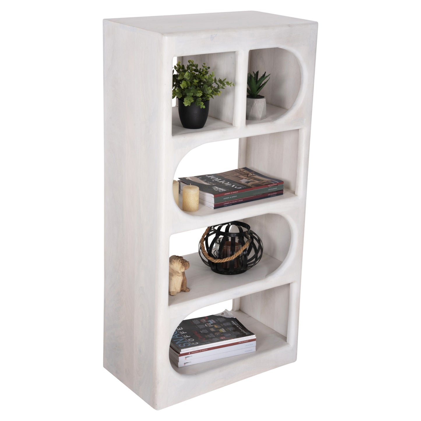 ΡΑΦΙΕΡΑ ΚΟΜΜΟ HANDYR ΜΑΣΙΦ ΞΥΛΟ MANGO ΣΕ ΛΕΥΚΟ ΧΡΩΜΑ 60x35x120