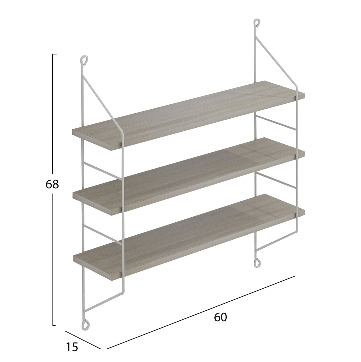 ACHALA SONOMA MELAMINE WALL SHELF 60x15x68