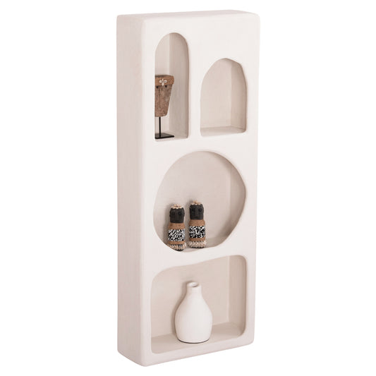 ΡΑΦΙΕΡΑ ΤΟΙΧΟΥ SANTORINI MDF ΣΕ ΥΠΟΛΕΥΚΟ ΧΡΩΜΑ 47,5x18x120