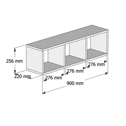 MELAMINE WALL SHELF GREY & WHITE 90x22x25.6