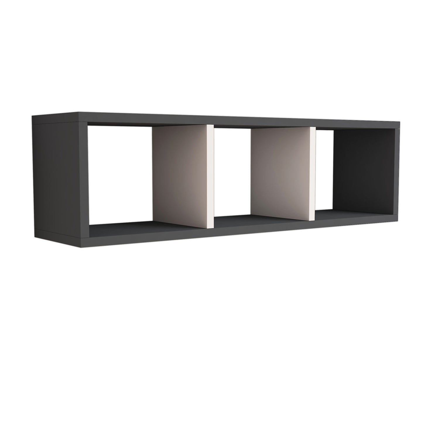 MELAMINE WALL SHELF GREY & WHITE 90x22x25.6