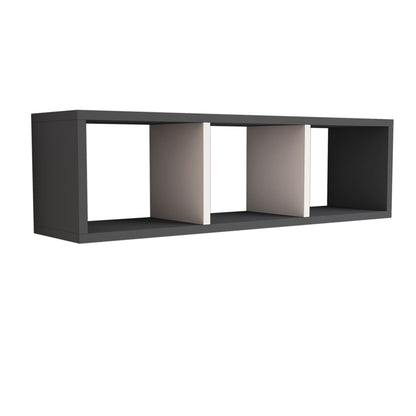 MELAMINE WALL SHELF GREY & WHITE 90x22x25.6