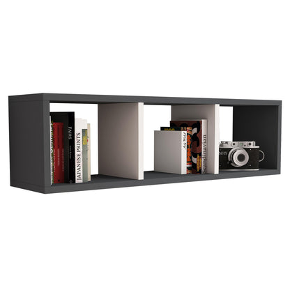 MELAMINE WALL SHELF GREY & WHITE 90x22x25.6
