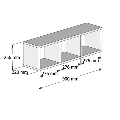 WALL SHELF MELAMINE SONOMA & WHITE 90x22x25.6