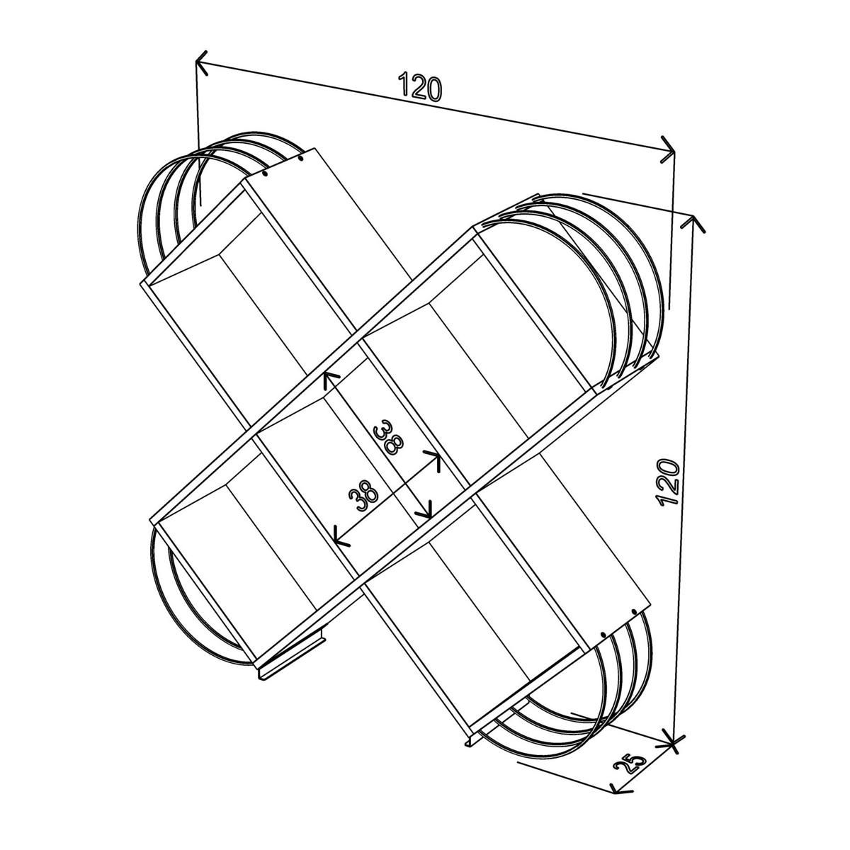 Βιβλιοθήκη Case Καρυδί/Κίτρινο 120x25x120