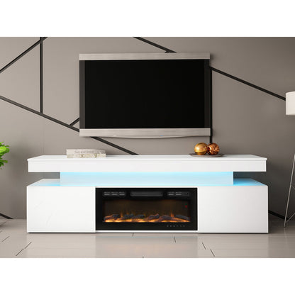 Έπιπλο Τηλεόρασης Glossa 2D 190 Plus Λευκό Γυαλιστερό 190x41x59