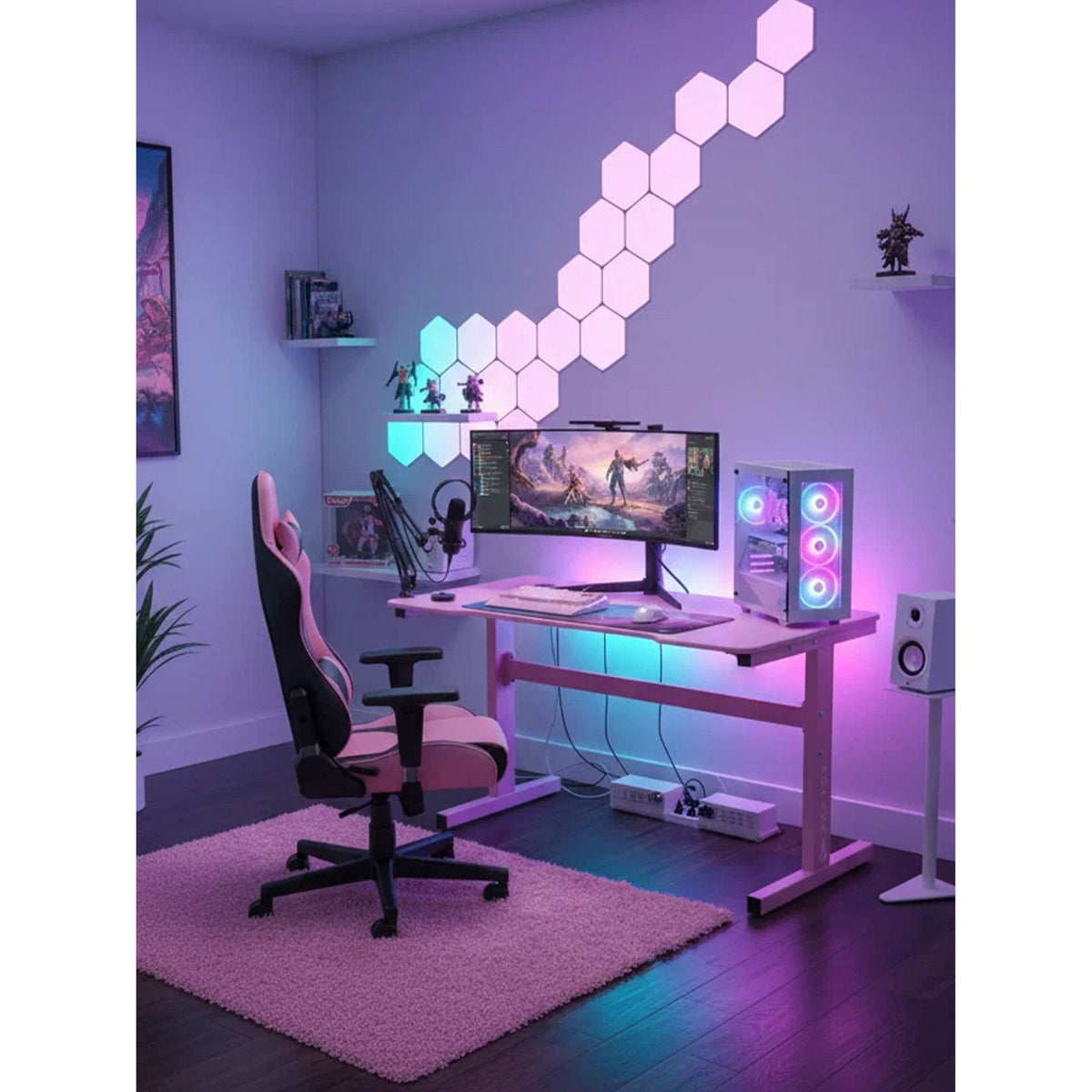 Γραφείο Gaming Raptor Falcon Ροζ 120x60x75