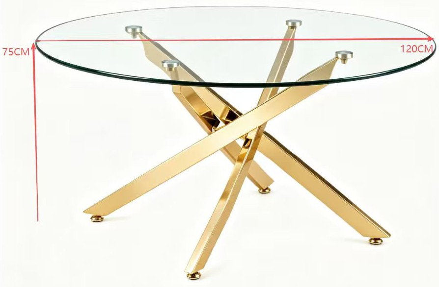 Lucent Round Table Gold 120x120x75