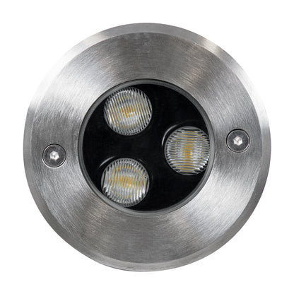 UNDERGROUND-FANI S-90979 Χωνευτό Φωτιστικό Σποτ Δαπέδου LED 12W 1080lm 60° DC 24V Αδιάβροχο IP68 Φ10 x Υ7.5cm Θερμό Λευκό 2700K - Ανοξείδωτο Ατσάλι