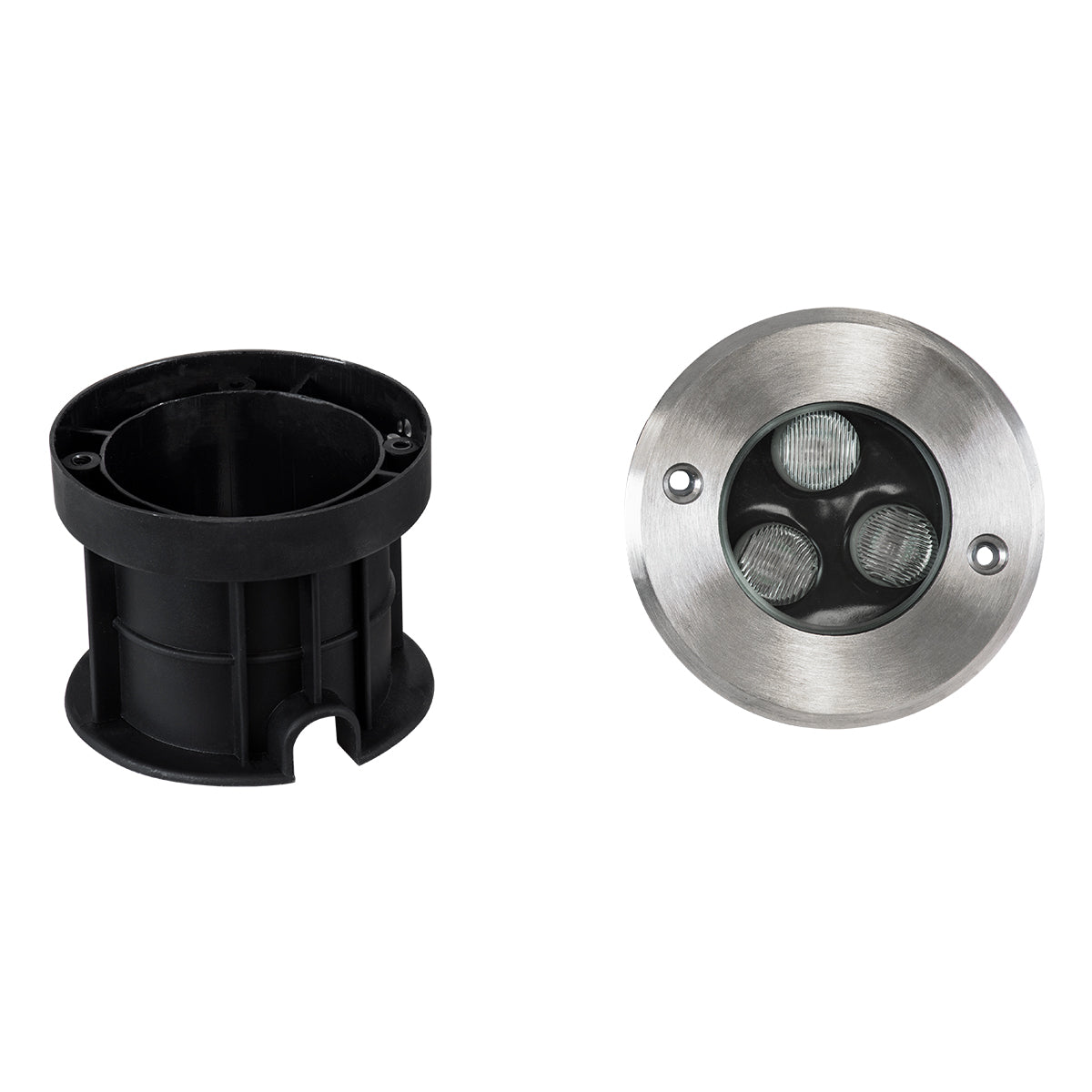 UNDERGROUND-FANI S-90979 Χωνευτό Φωτιστικό Σποτ Δαπέδου LED 12W 1080lm 60° DC 24V Αδιάβροχο IP68 Φ10 x Υ7.5cm Θερμό Λευκό 2700K - Ανοξείδωτο Ατσάλι