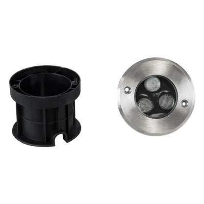 UNDERGROUND-FANI S-90979 Χωνευτό Φωτιστικό Σποτ Δαπέδου LED 12W 1080lm 60° DC 24V Αδιάβροχο IP68 Φ10 x Υ7.5cm Θερμό Λευκό 2700K - Ανοξείδωτο Ατσάλι