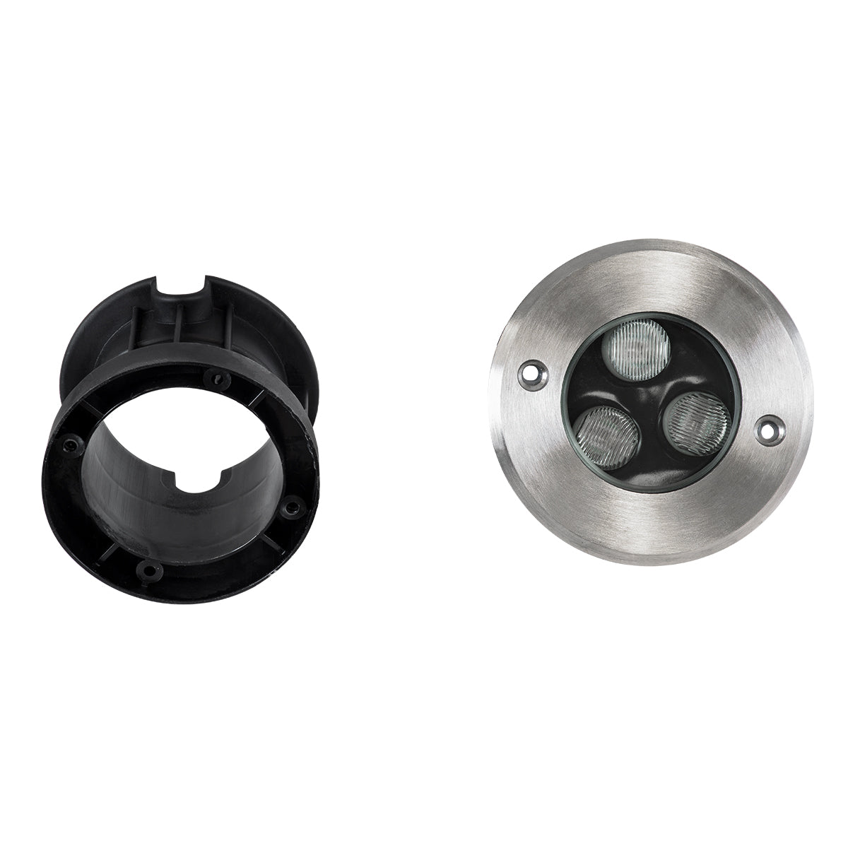 UNDERGROUND-FANI S-90979 Χωνευτό Φωτιστικό Σποτ Δαπέδου LED 12W 1080lm 60° DC 24V Αδιάβροχο IP68 Φ10 x Υ7.5cm Θερμό Λευκό 2700K - Ανοξείδωτο Ατσάλι