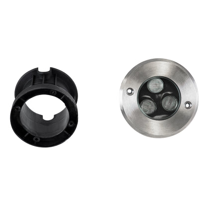 UNDERGROUND-FANI S-90979 Χωνευτό Φωτιστικό Σποτ Δαπέδου LED 12W 1080lm 60° DC 24V Αδιάβροχο IP68 Φ10 x Υ7.5cm Θερμό Λευκό 2700K - Ανοξείδωτο Ατσάλι