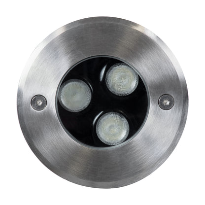 UNDERGROUND-FANI S-90981 Χωνευτό Φωτιστικό Σποτ Δαπέδου LED 12W 1020lm 60° DC 24V Αδιάβροχο IP68 Φ10 x Υ7.5cm RGBW DMX512 - Ανοξείδωτο Ατσάλι