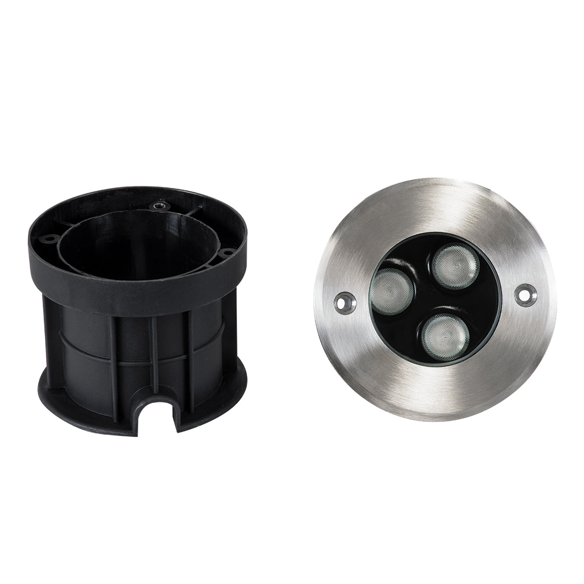 UNDERGROUND-FANI S-90981 Χωνευτό Φωτιστικό Σποτ Δαπέδου LED 12W 1020lm 60° DC 24V Αδιάβροχο IP68 Φ10 x Υ7.5cm RGBW DMX512 - Ανοξείδωτο Ατσάλι