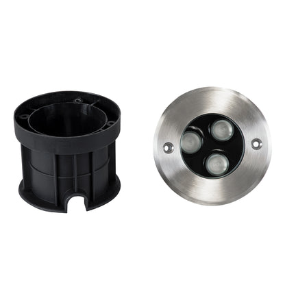 UNDERGROUND-FANI S-90981 Χωνευτό Φωτιστικό Σποτ Δαπέδου LED 12W 1020lm 60° DC 24V Αδιάβροχο IP68 Φ10 x Υ7.5cm RGBW DMX512 - Ανοξείδωτο Ατσάλι