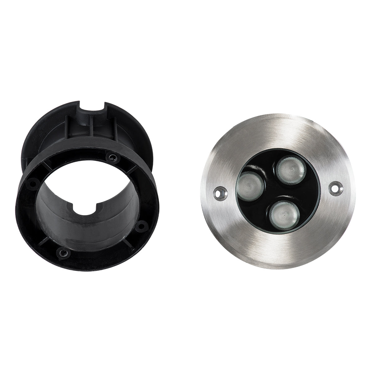 UNDERGROUND-FANI S-90981 Χωνευτό Φωτιστικό Σποτ Δαπέδου LED 12W 1020lm 60° DC 24V Αδιάβροχο IP68 Φ10 x Υ7.5cm RGBW DMX512 - Ανοξείδωτο Ατσάλι