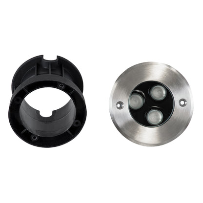 UNDERGROUND-FANI S-90981 Χωνευτό Φωτιστικό Σποτ Δαπέδου LED 12W 1020lm 60° DC 24V Αδιάβροχο IP68 Φ10 x Υ7.5cm RGBW DMX512 - Ανοξείδωτο Ατσάλι