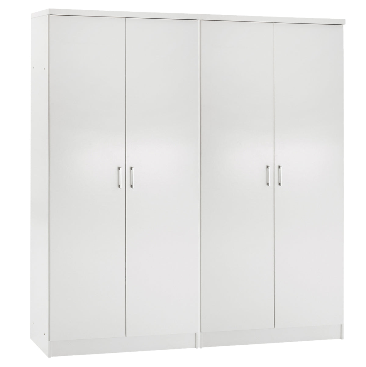 SET OF 2 JENNA 2-DOOR WARDROBES MELAMINE IN WHITE 160x43x181