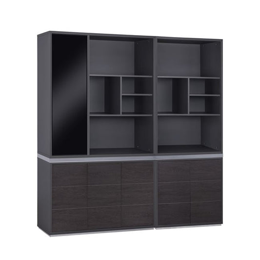 SET OF 2 PROFESSIONAL ROSEWOOD OFFICE BOOKCASES