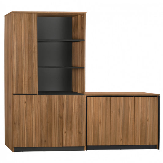 2PC OFFICE BOOKCASE SET PROFESSIONAL WITH CABINET SUPREME