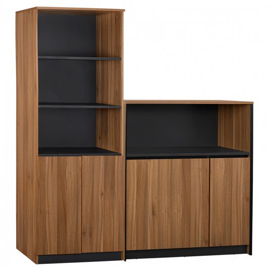SET OF 2 PROFESSIONAL OFFICE BOOKCASES WITH CUPBOARD SUPREME