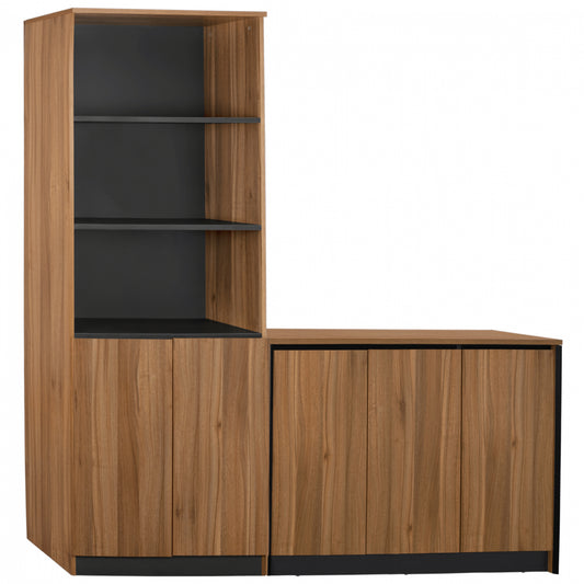 SET OF 2 PROFESSIONAL OFFICE BOOKCASES WITH CABINET SUPREME
