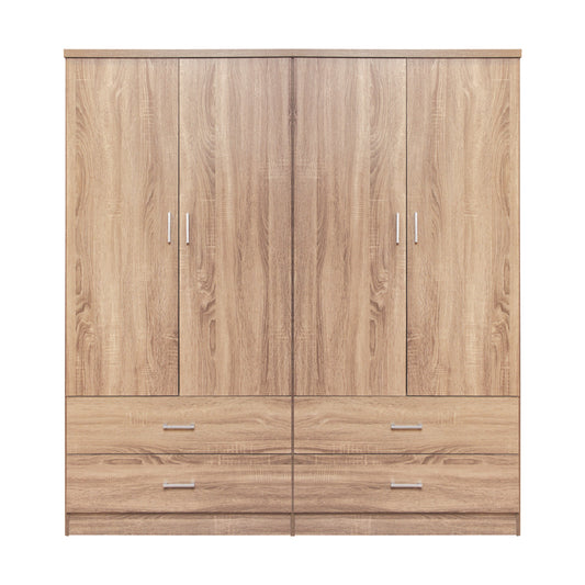 SET OF 2 PCS 4-DOOR WARDROBE WITH 4 DRAWERS SONOMA 160x42x181
