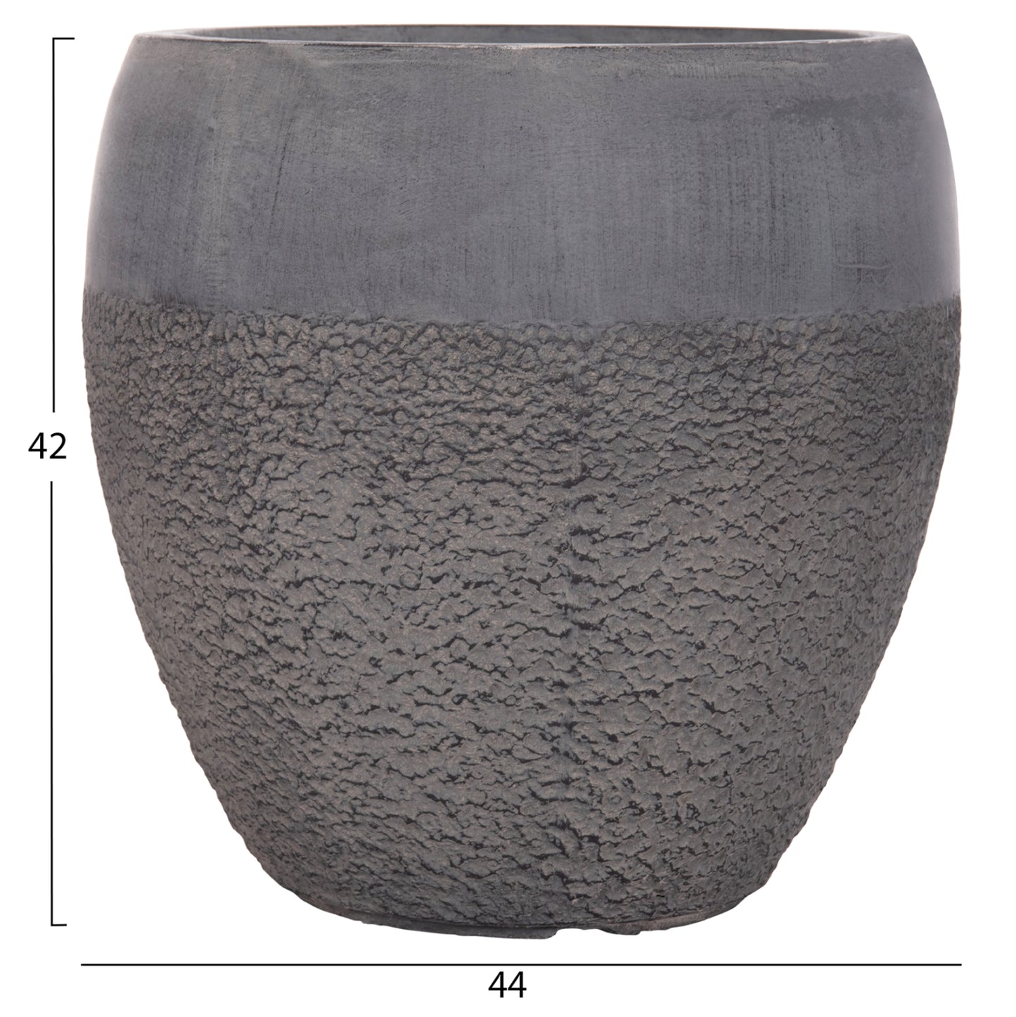 ΣΕΤ 3 ΤΜΧ ΓΛΑΣΤΡΕΣ GARDENER FIBERCLAY ΣΕ ΣΚΟΥΡΟ CEMENT ΧΡΩΜΑ Φ55x54
