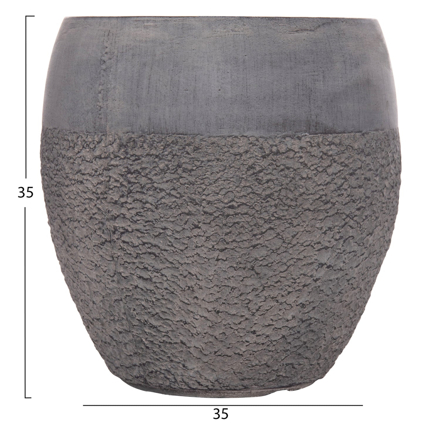 ΣΕΤ 3 ΤΜΧ ΓΛΑΣΤΡΕΣ GARDENER FIBERCLAY ΣΕ ΣΚΟΥΡΟ CEMENT ΧΡΩΜΑ Φ55x54
