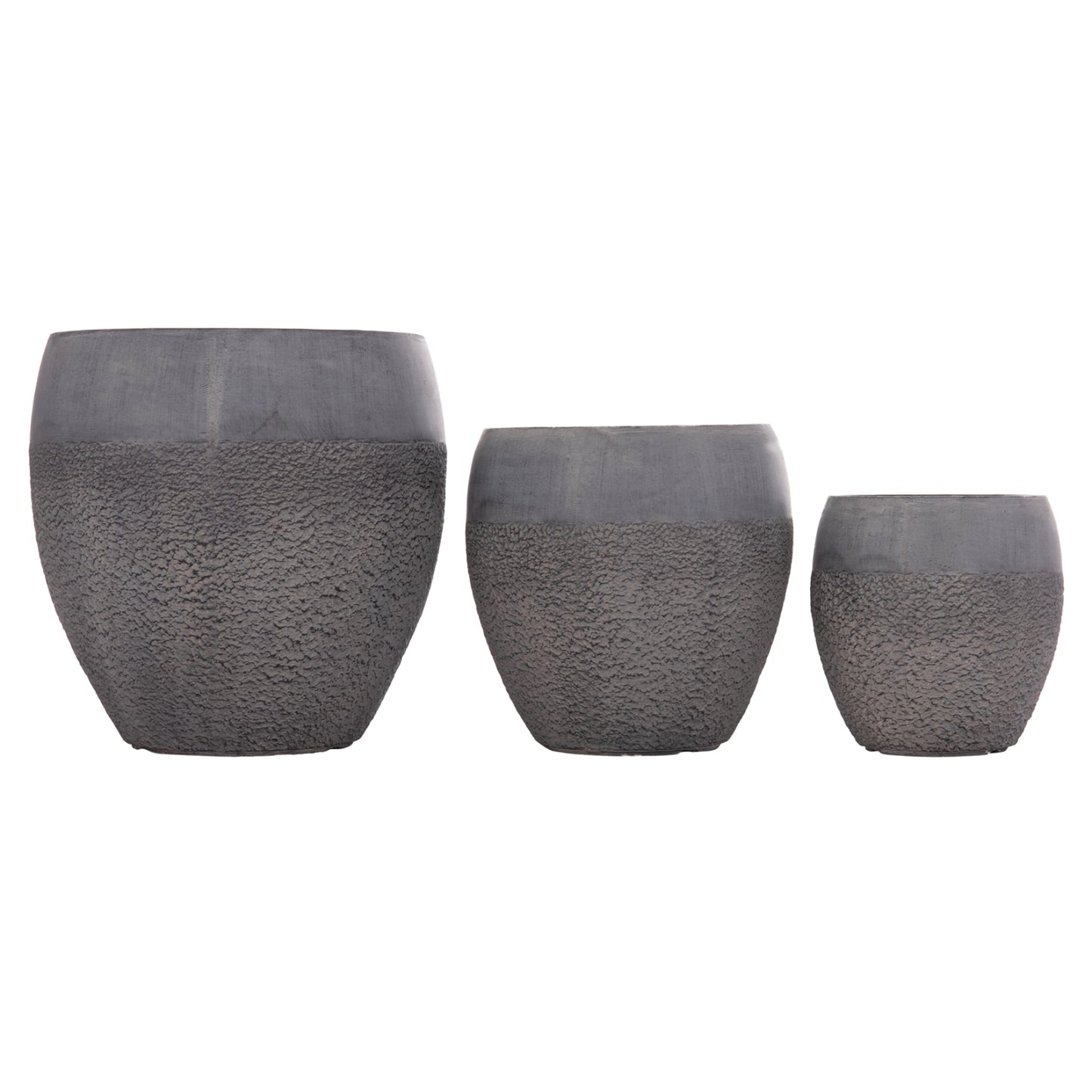 ΣΕΤ 3 ΤΜΧ ΓΛΑΣΤΡΕΣ GARDENER FIBERCLAY ΣΕ ΣΚΟΥΡΟ CEMENT ΧΡΩΜΑ Φ55x54