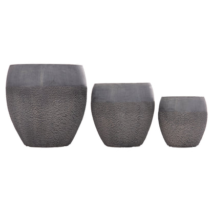ΣΕΤ 3 ΤΜΧ ΓΛΑΣΤΡΕΣ GARDENER FIBERCLAY ΣΕ ΣΚΟΥΡΟ CEMENT ΧΡΩΜΑ Φ55x54