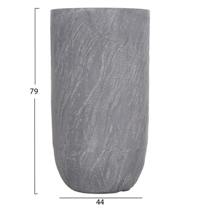 ΣΕΤ 3 ΤΜΧ ΓΛΑΣΤΡΕΣ ΚΥΛΙΝΔΡΟΙ GARDENER FIBERCLAY ΧΡΩΜΑ CEMENT Φ44x79
