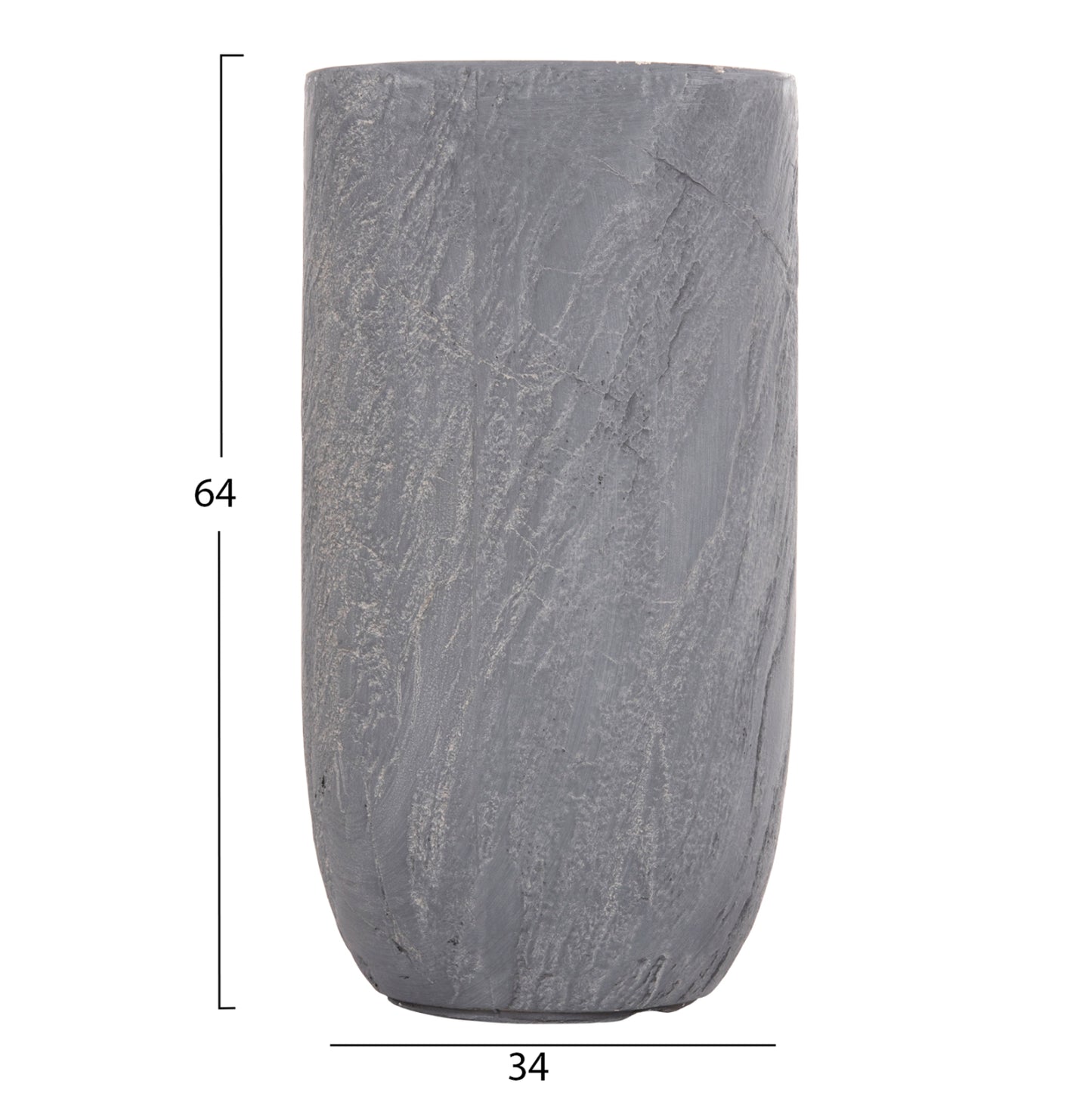 ΣΕΤ 3 ΤΜΧ ΓΛΑΣΤΡΕΣ ΚΥΛΙΝΔΡΟΙ GARDENER FIBERCLAY ΧΡΩΜΑ CEMENT Φ44x79