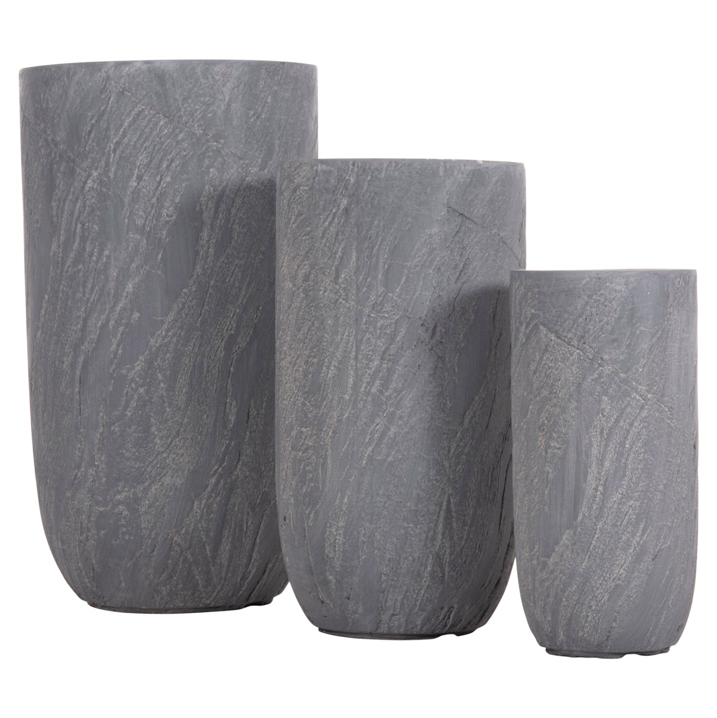 ΣΕΤ 3 ΤΜΧ ΓΛΑΣΤΡΕΣ ΚΥΛΙΝΔΡΟΙ GARDENER FIBERCLAY ΧΡΩΜΑ CEMENT Φ44x79