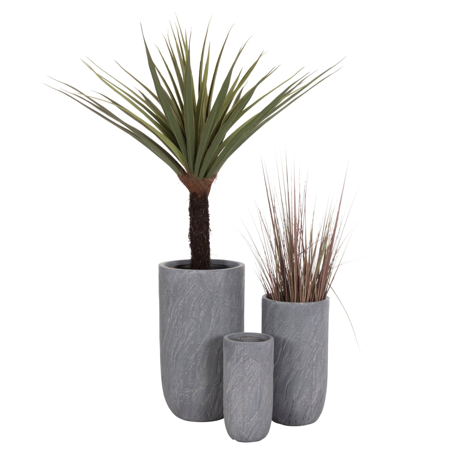 ΣΕΤ 3 ΤΜΧ ΓΛΑΣΤΡΕΣ ΚΥΛΙΝΔΡΟΙ GARDENER FIBERCLAY ΧΡΩΜΑ CEMENT Φ44x79