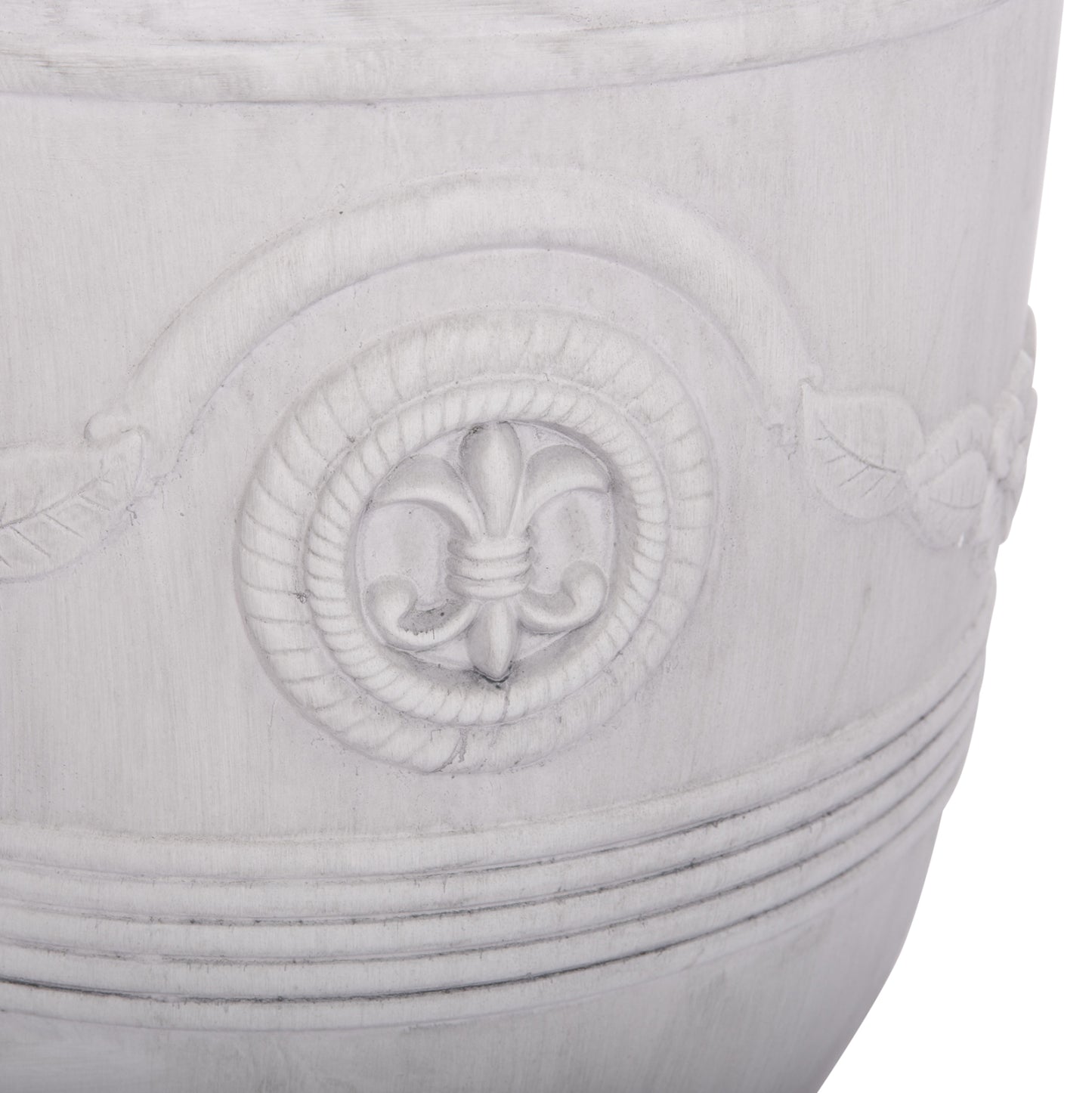 SET OF 3 POTS WITH EMBOSSED GARDENER FIBERCLAY IN OFF-WHITE Φ58x72.5