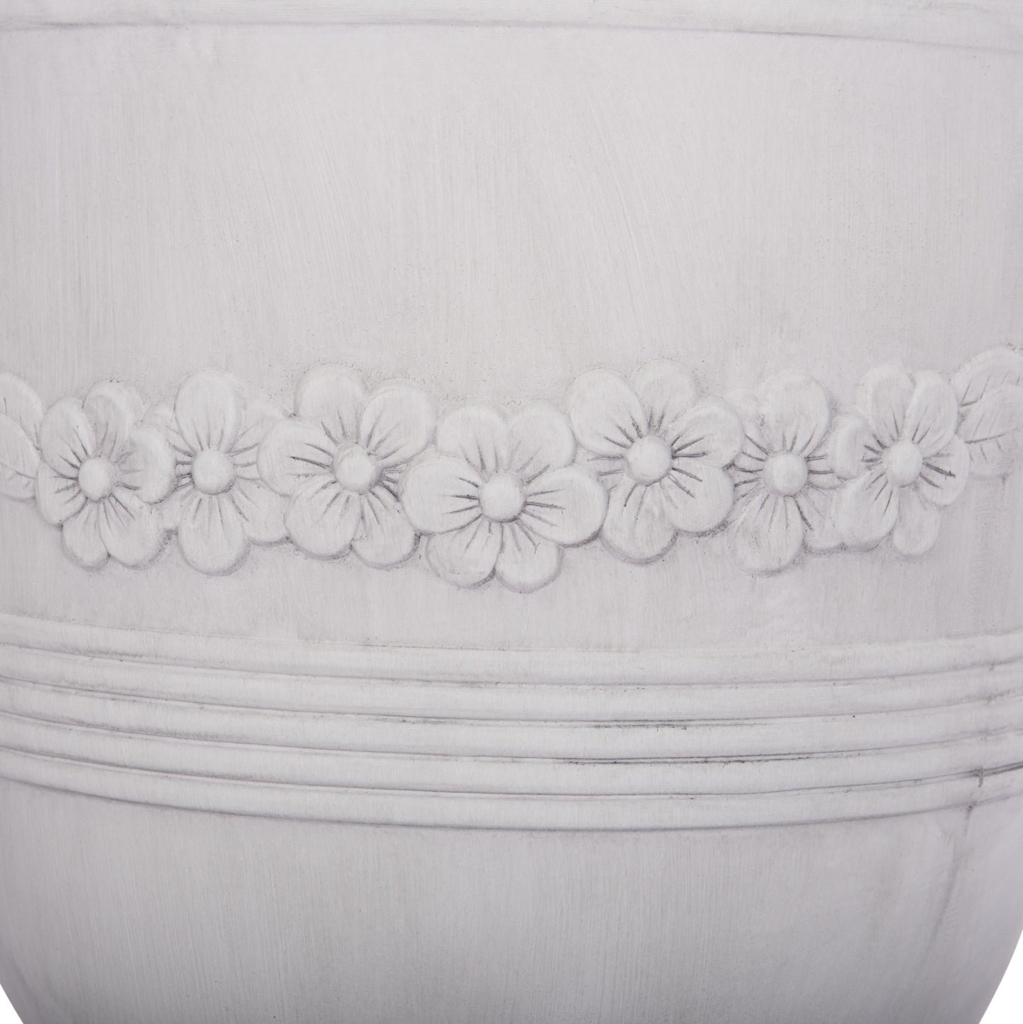 SET OF 3 POTS WITH EMBOSSED GARDENER FIBERCLAY IN OFF-WHITE Φ58x72.5