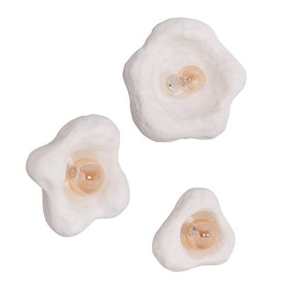 SET OF 3 TMX WALL LIGHTS LUXON FIBER CEMENT IN WHITE