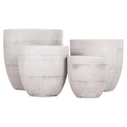 ΣΕΤ 4 ΤΜΧ ΓΛΑΣΤΡΕΣ ΣΤΡΟΓΓΥΛΕΣ GARDENER FIBERCLAY ΧΡΩΜΑ CEMENT Φ44x43