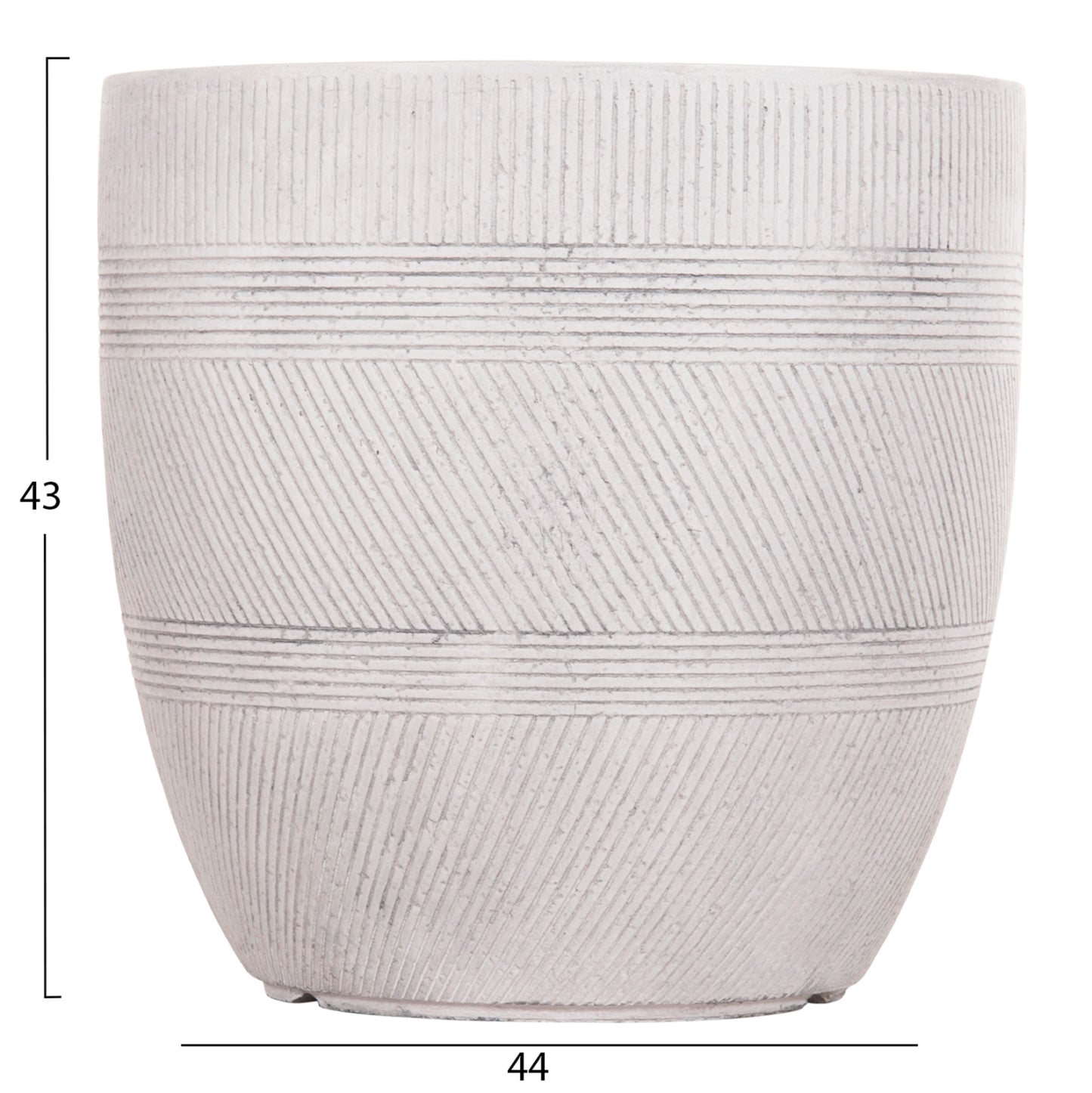 ΣΕΤ 4 ΤΜΧ ΓΛΑΣΤΡΕΣ ΣΤΡΟΓΓΥΛΕΣ GARDENER FIBERCLAY ΧΡΩΜΑ CEMENT Φ44x43
