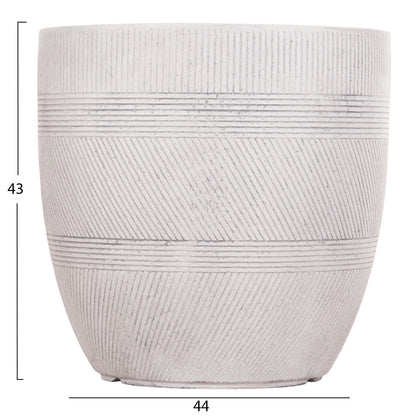 ΣΕΤ 4 ΤΜΧ ΓΛΑΣΤΡΕΣ ΣΤΡΟΓΓΥΛΕΣ GARDENER FIBERCLAY ΧΡΩΜΑ CEMENT Φ44x43