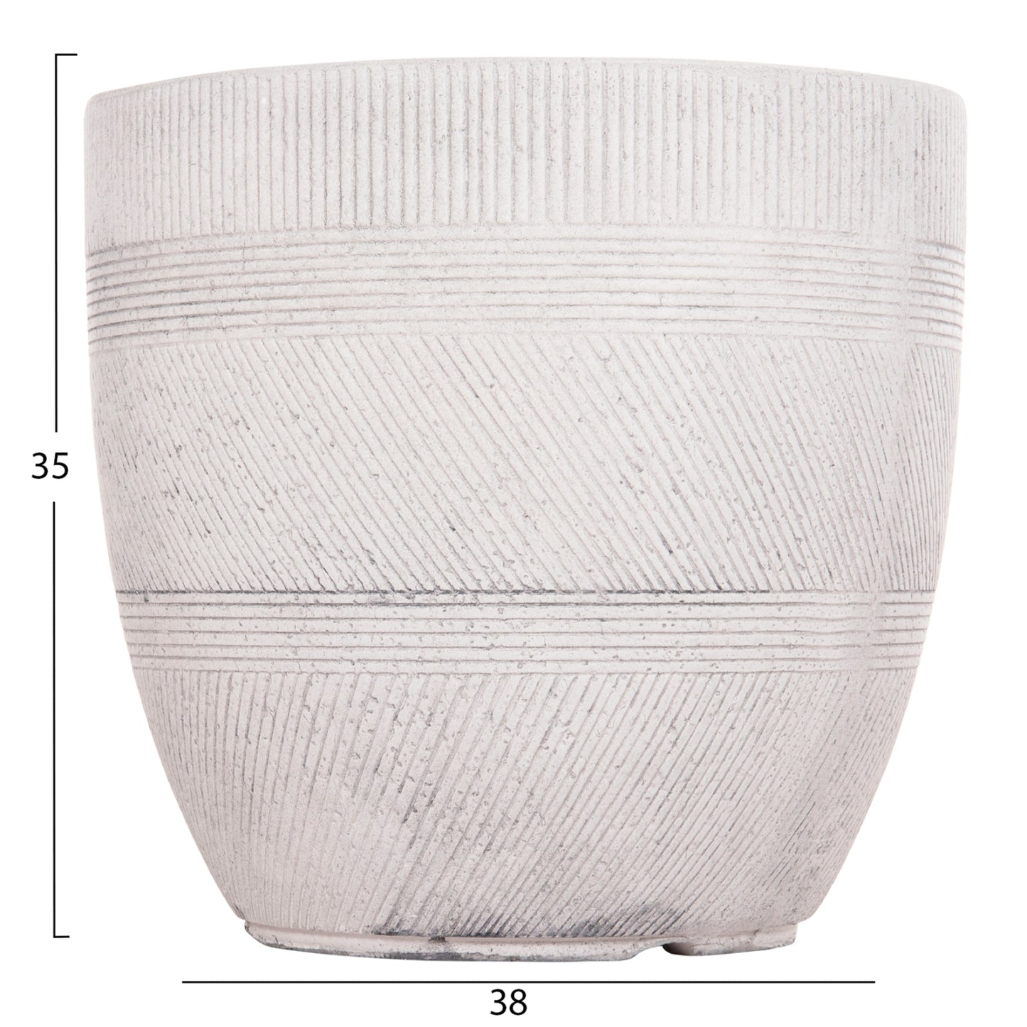 ΣΕΤ 4 ΤΜΧ ΓΛΑΣΤΡΕΣ ΣΤΡΟΓΓΥΛΕΣ GARDENER FIBERCLAY ΧΡΩΜΑ CEMENT Φ44x43
