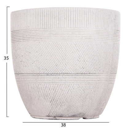 ΣΕΤ 4 ΤΜΧ ΓΛΑΣΤΡΕΣ ΣΤΡΟΓΓΥΛΕΣ GARDENER FIBERCLAY ΧΡΩΜΑ CEMENT Φ44x43