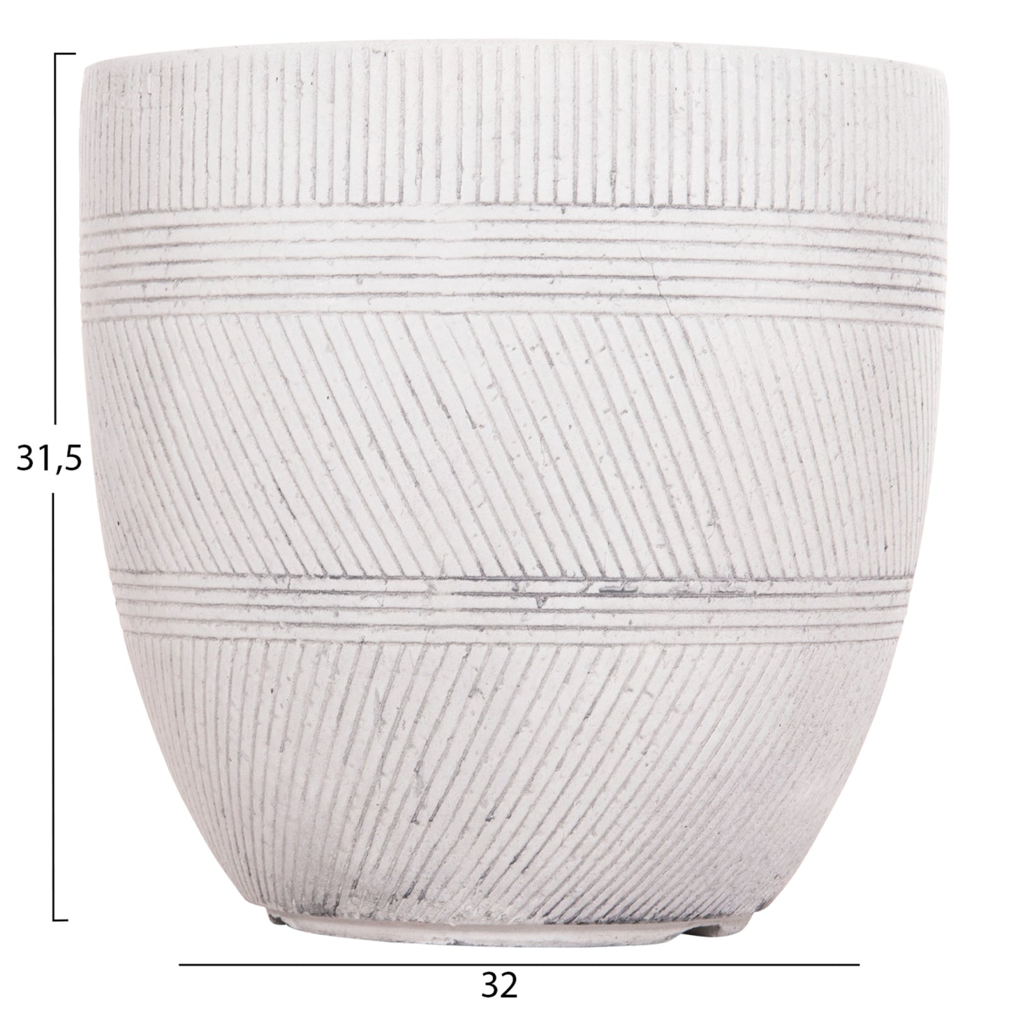 ΣΕΤ 4 ΤΜΧ ΓΛΑΣΤΡΕΣ ΣΤΡΟΓΓΥΛΕΣ GARDENER FIBERCLAY ΧΡΩΜΑ CEMENT Φ44x43