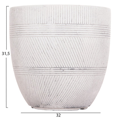 ΣΕΤ 4 ΤΜΧ ΓΛΑΣΤΡΕΣ ΣΤΡΟΓΓΥΛΕΣ GARDENER FIBERCLAY ΧΡΩΜΑ CEMENT Φ44x43